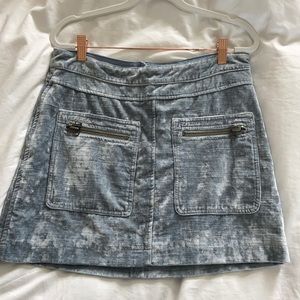 Velvet light blue skirt